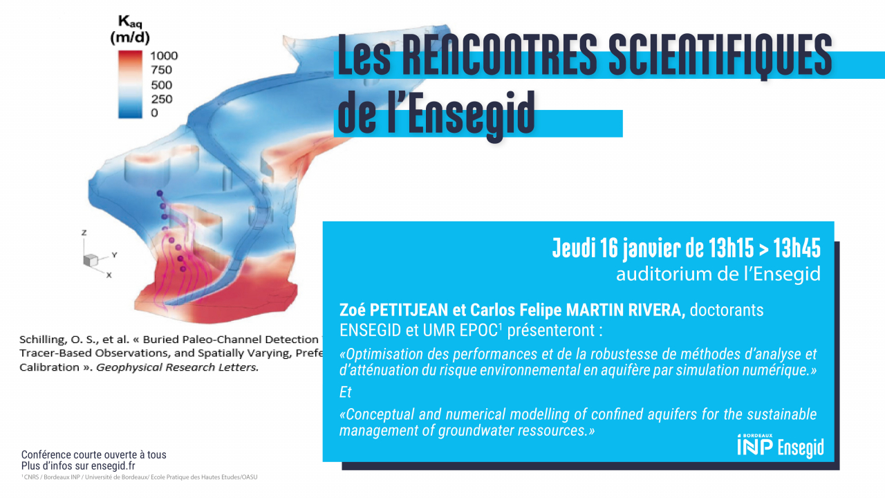 Rencontres Scientifiques de l'ENSEGID : Zoé Petitjean et Carlos Felipe Marin-Rivera 